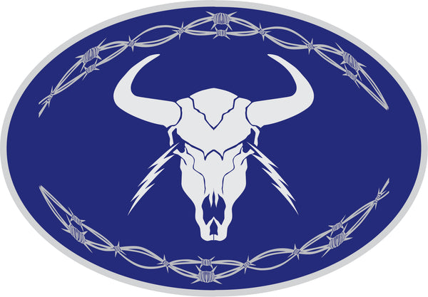 Lightning Skull & Barb Wire Sticker (Pair)