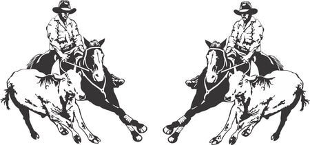Horse in Horseshoe Sticker (Pair)
