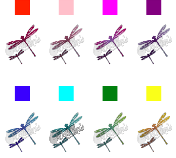 Large & Small Dragonflies Stickers (Pair)