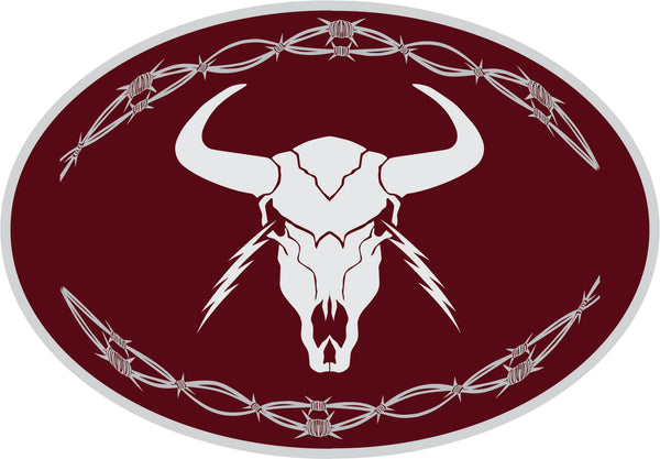 Lightning Skull & Barb Wire Sticker (Pair)