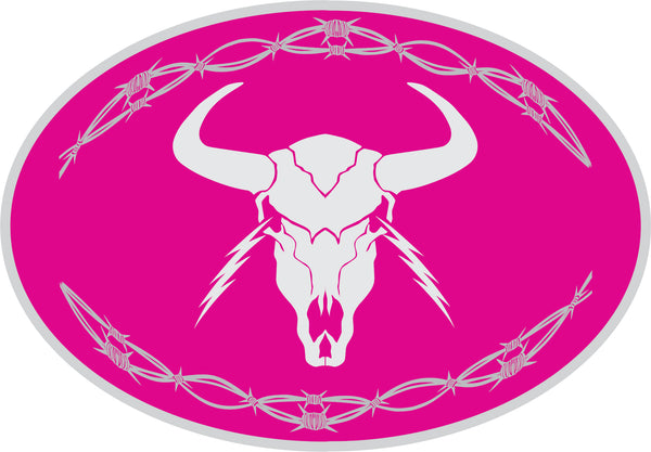 Lightning Skull & Barb Wire Sticker (Pair)