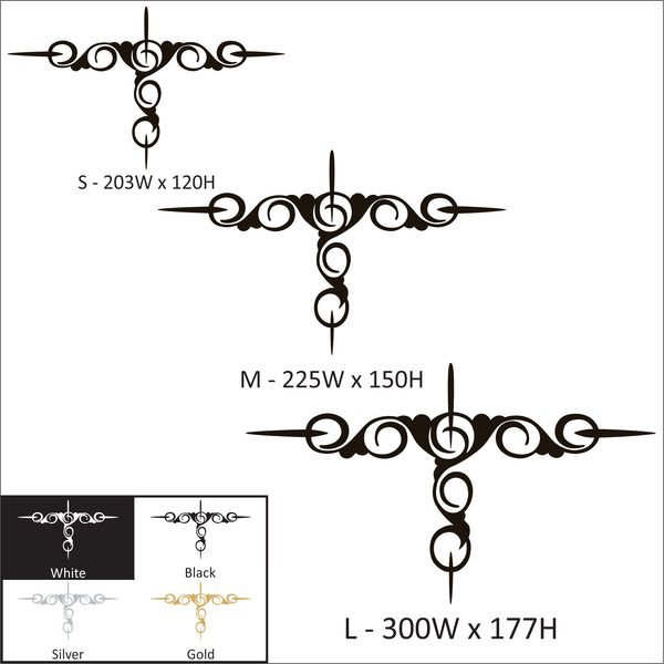 Truck Swirl Scroll Tri Point Sticker (Pair)