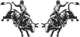 Rodeo Bull Rider Bug Deflector Stickers (Pair)