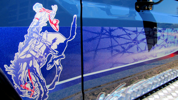 Rodeo Bronc Rider Sticker (Pair)