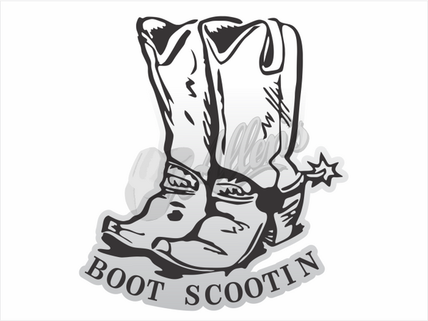 Boot Scootin Cowboy Boots Stickers (Pair)