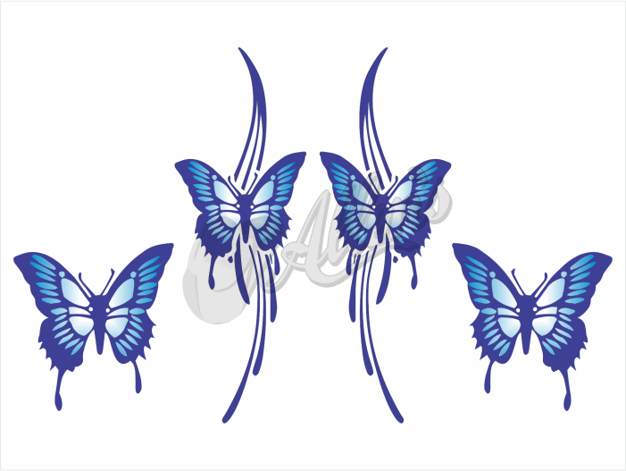 Scroll Sticker Butterfly Wave Scroll Vehicle Sticker – Allens Tint & Signs