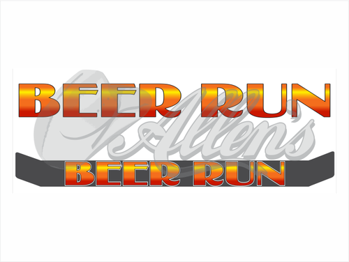 'Beer Run' Bug Deflector Name Sticker