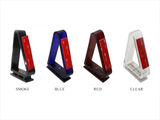 Set of four self-adhesive bug deflector brackets, available in smoke, red, blue or clear.