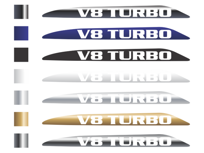 V8 Landcruiser 70 Series Bonnet Scoop Stickers  07-16 & 16 Onwards (Pair)