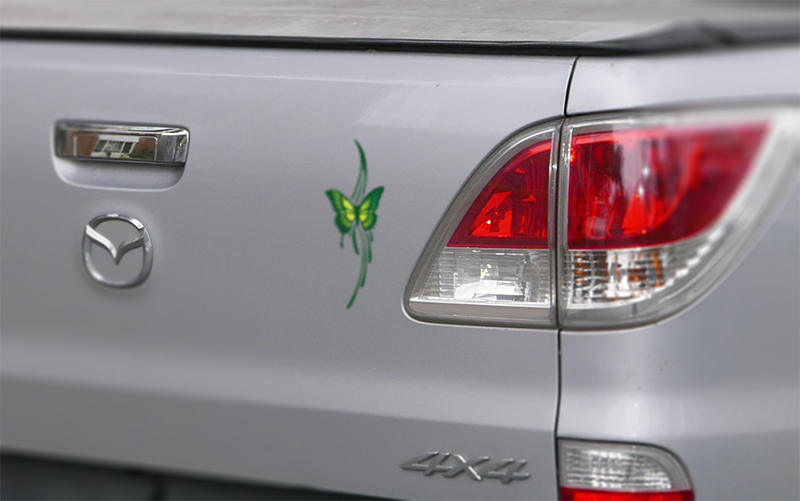 Machine Scroll Car Sticker Butterfly Wave Scroll Vehicle Sticker – Allens Tint & Signs